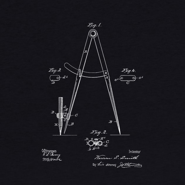 Divider Attachment Vintage Patent Hand Drawing by TheYoungDesigns